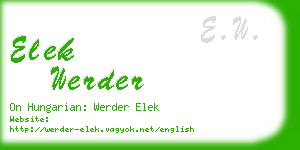 elek werder business card